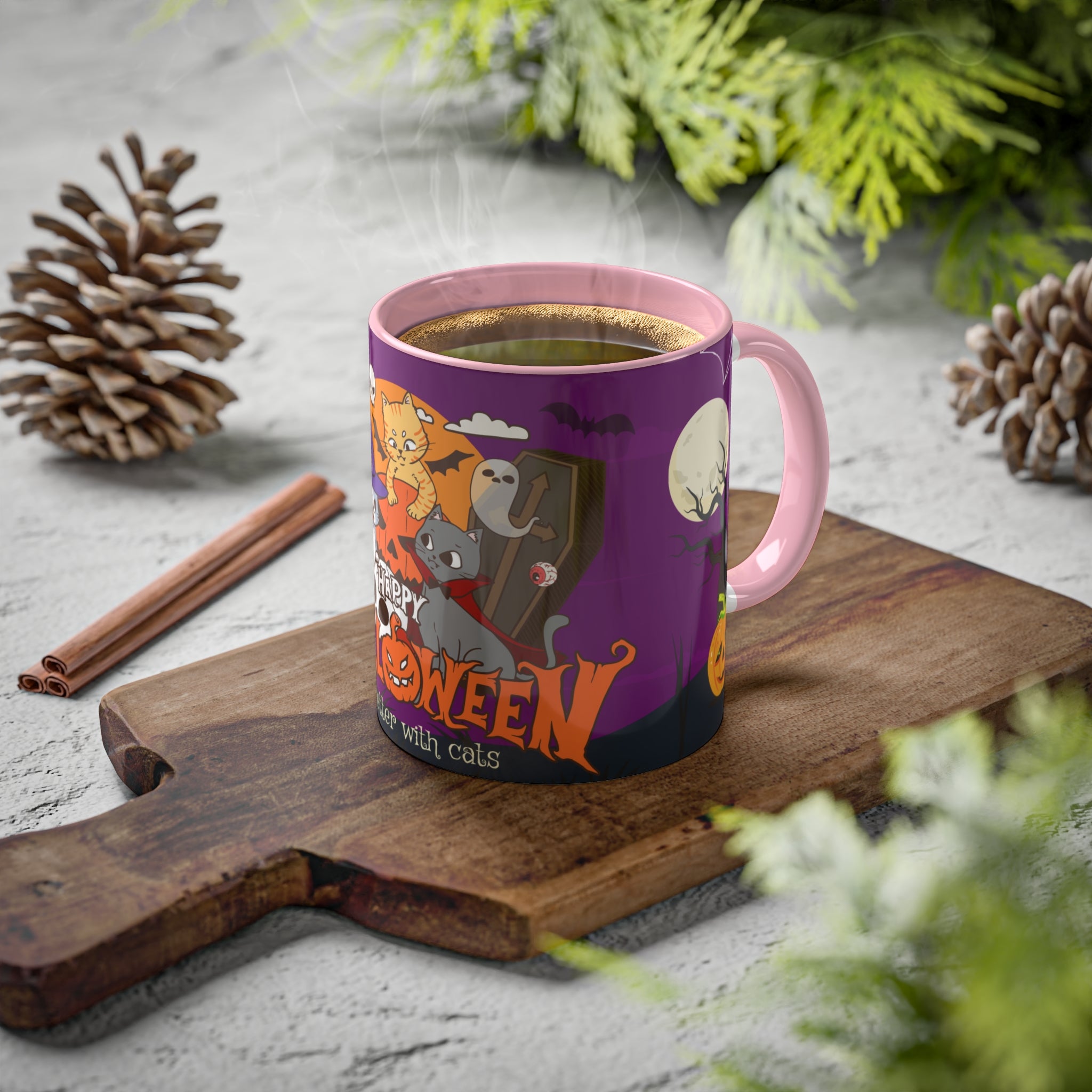 Happy Halloween is Better with Cats | Colorful Mugs